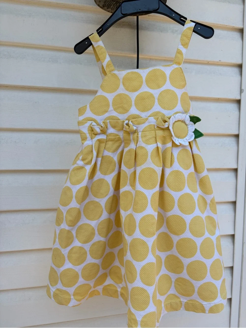 Gymboree Yellow Polka Dot Sundress with Flower Accent